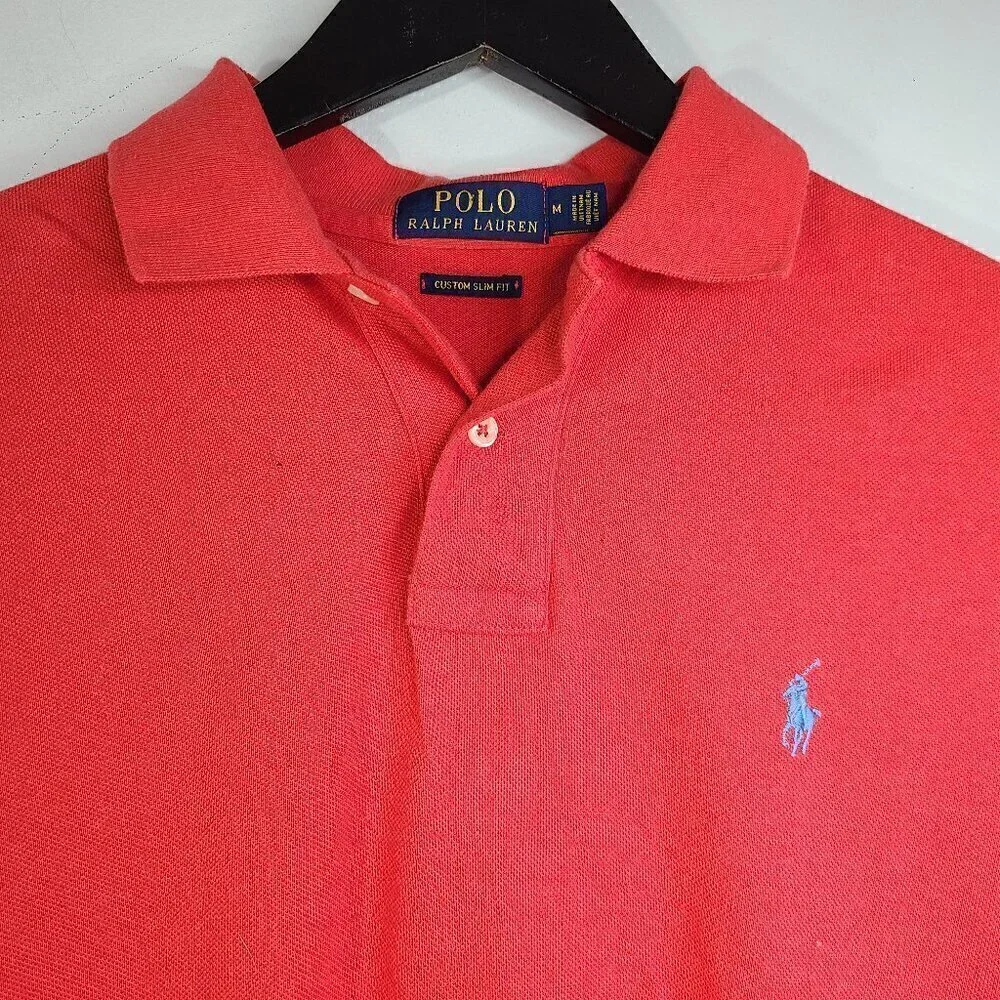 POLO Ralph Lauren Washed Red Polo Shirt Custom Slim Fit